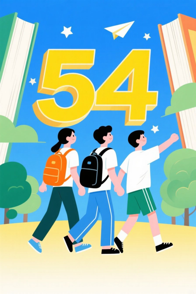 五四青年节立体文字创意效果背景图