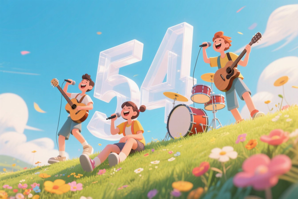 五四青年节立体原创字体设计背景图