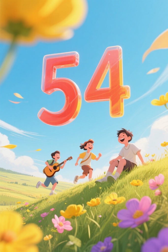 五四青年节立体中文艺术字背景图