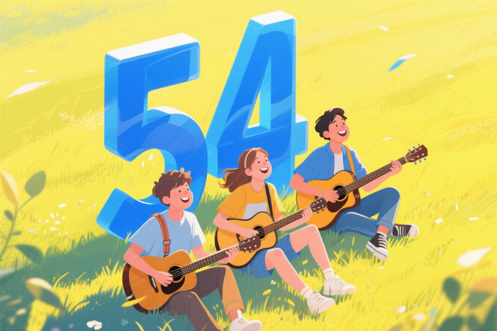 五四青年节立体广告艺术字背景图