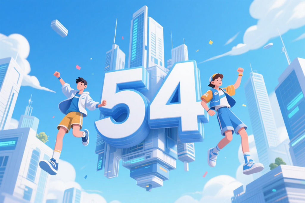 五四青年节立体文字艺术字体背景图