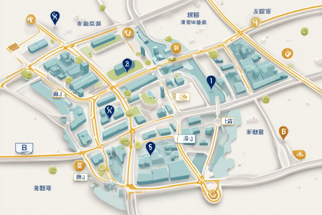 导航定位路线模型元素