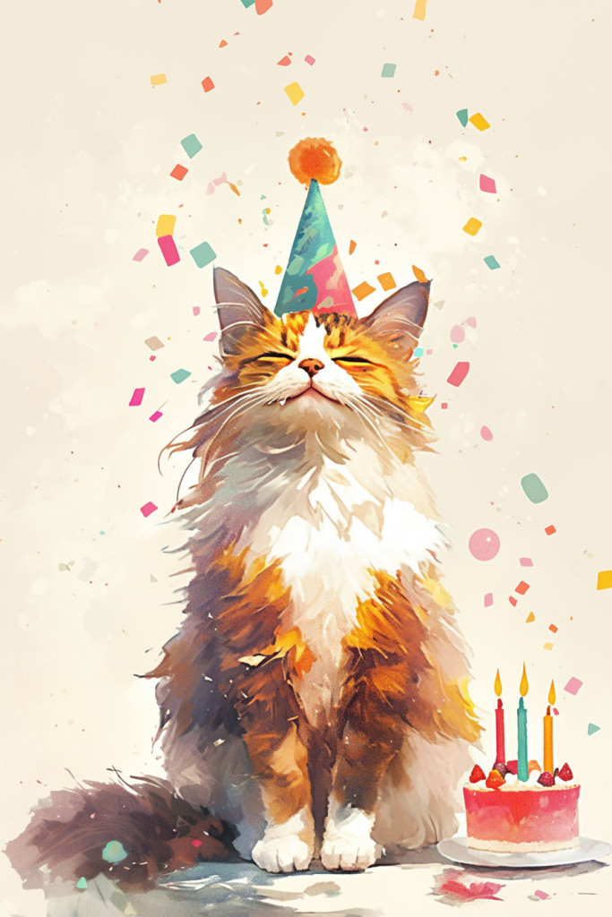 宠物生日聚会插画绘画