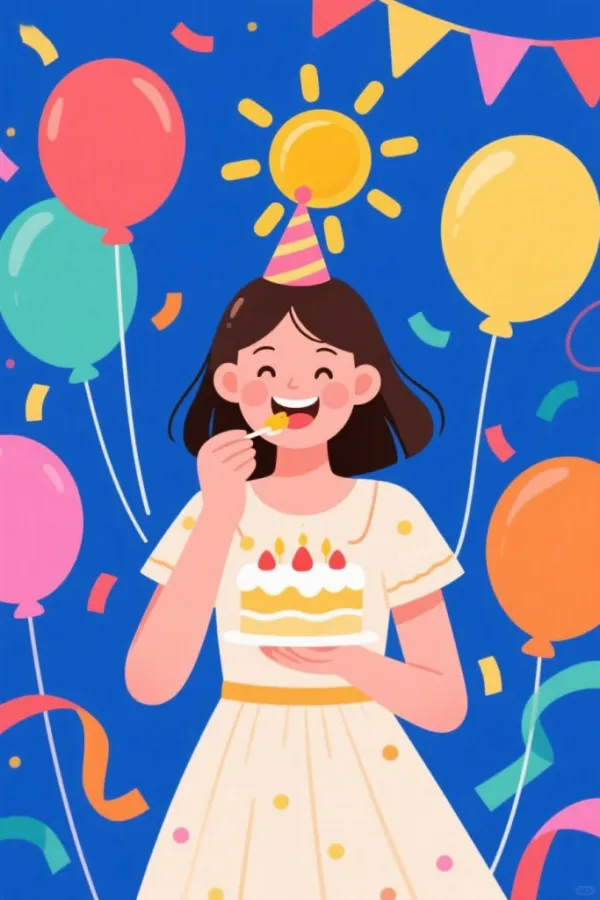 卡通过生日人物插画