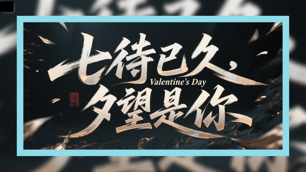 简约七待已久夕望是你七夕艺术字字体设计