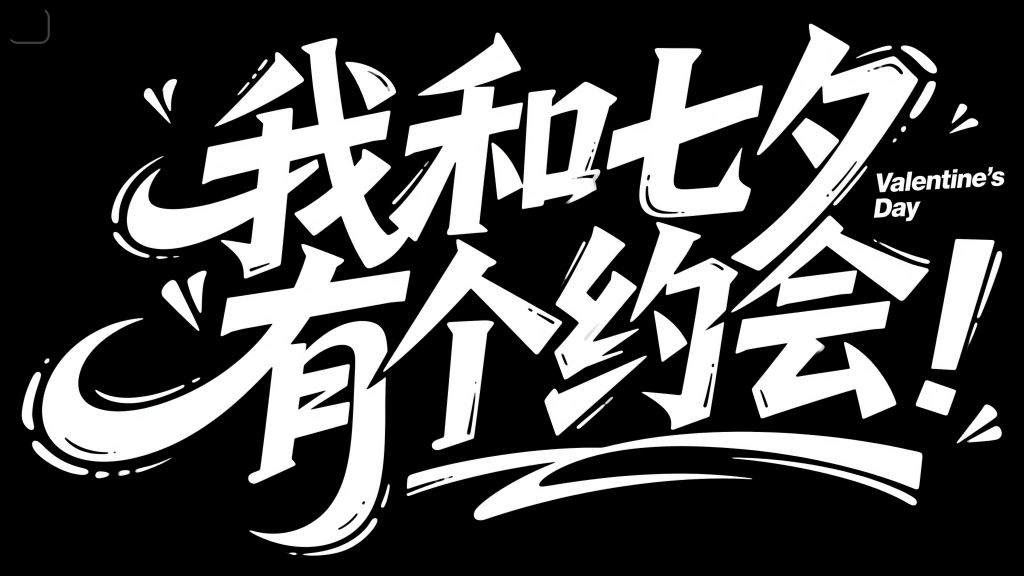我和七夕有个约会七夕情人节字体设计元素