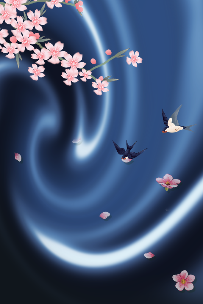 春季春天小燕子元素背景素材