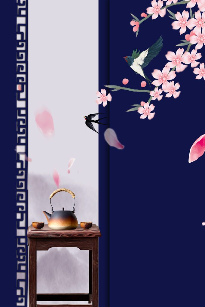 春季春天小燕子元素背景素材
