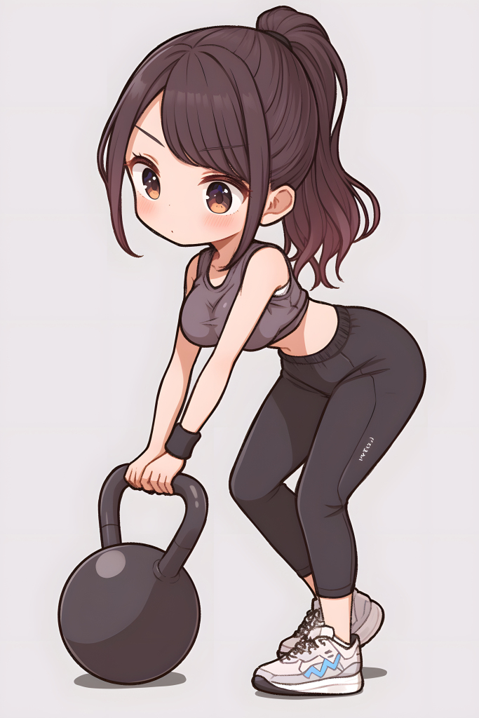 力量器械健身人物插画