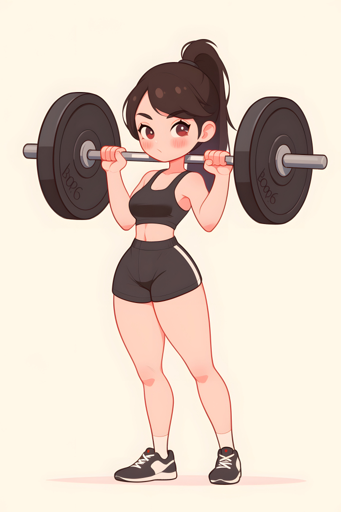 举重器械运动人物插画
