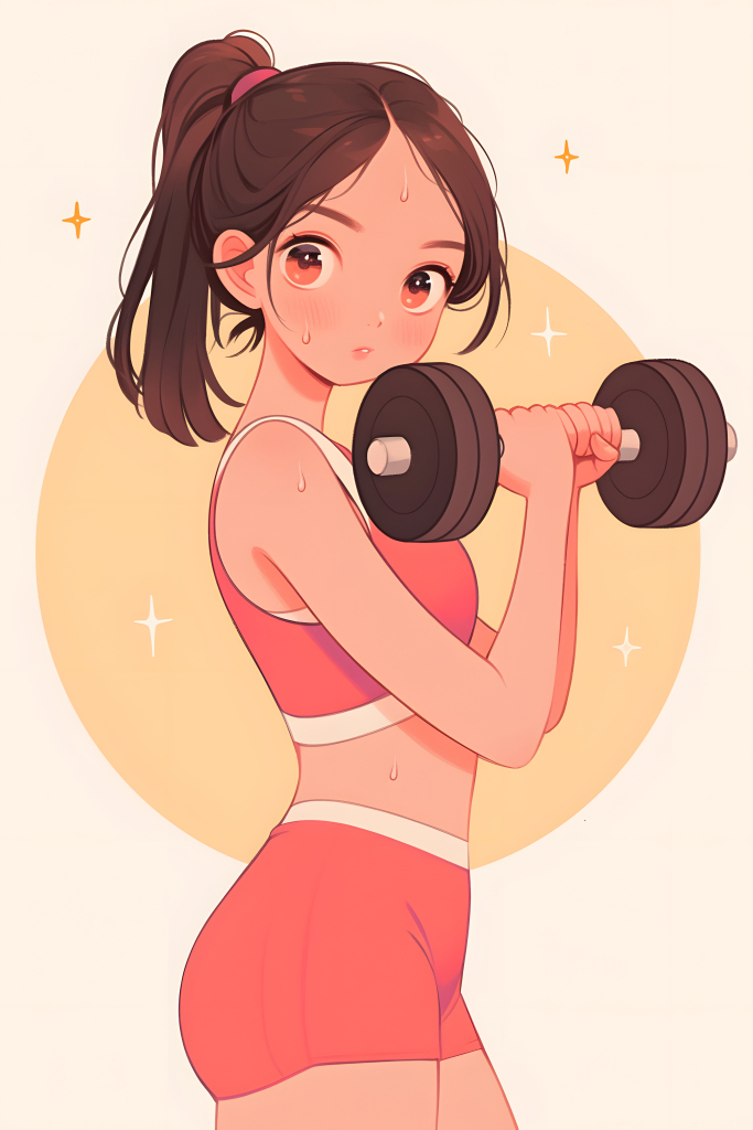 举重健身锻炼人物插画