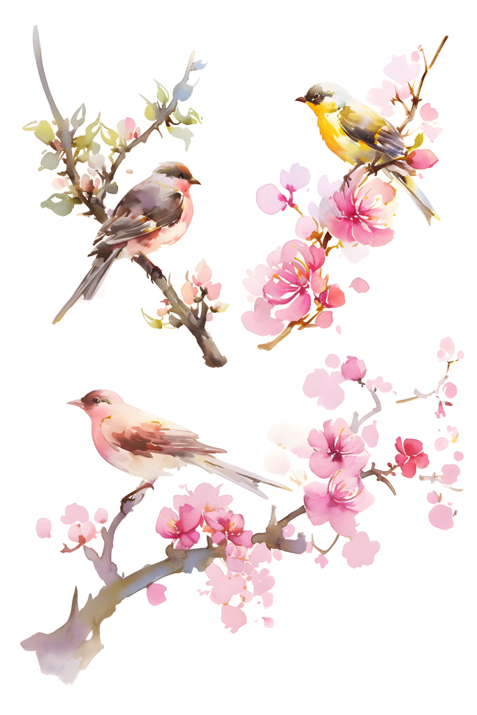 花卉工笔画绘画素材