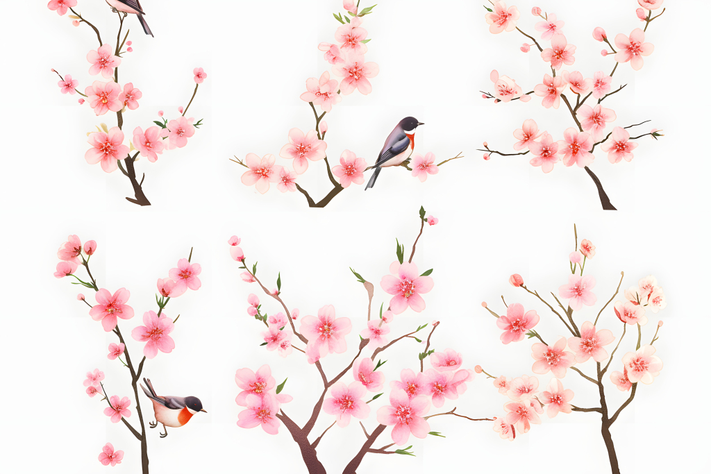 国风花鸟画绘画素材