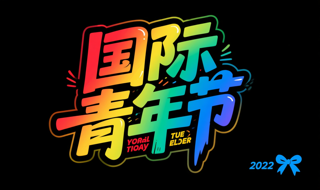 国际青年节美术字体