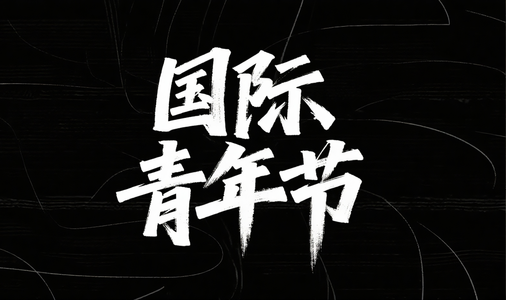 国际青年节美术字体
