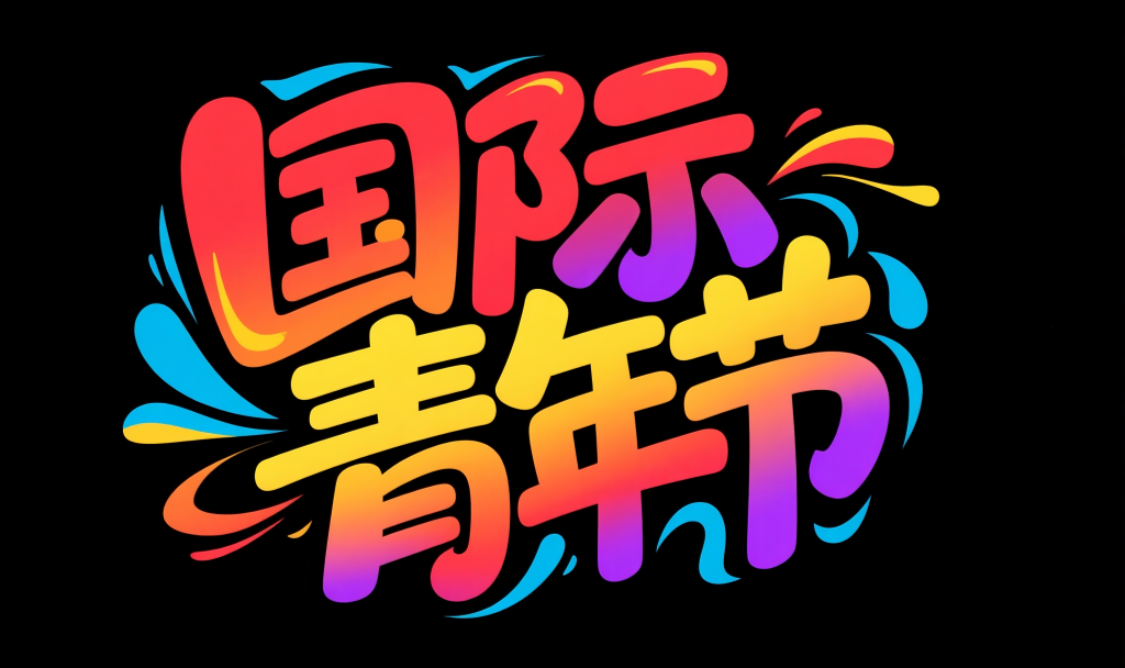 国际青年节美术字体