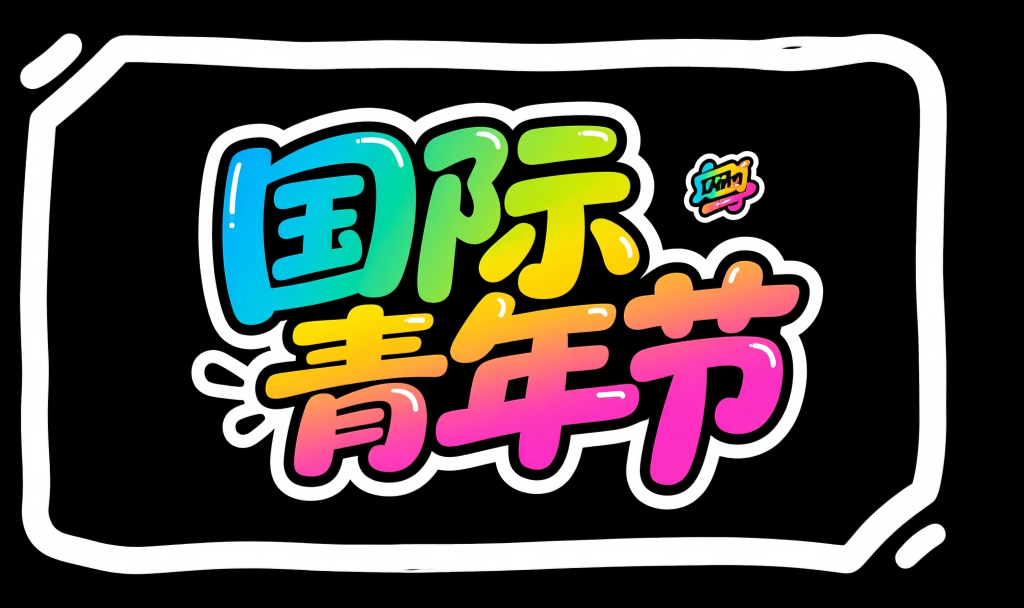 国际青年节美术字体