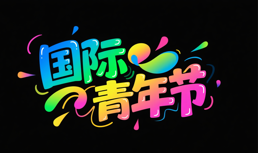 国际青年节美术字体