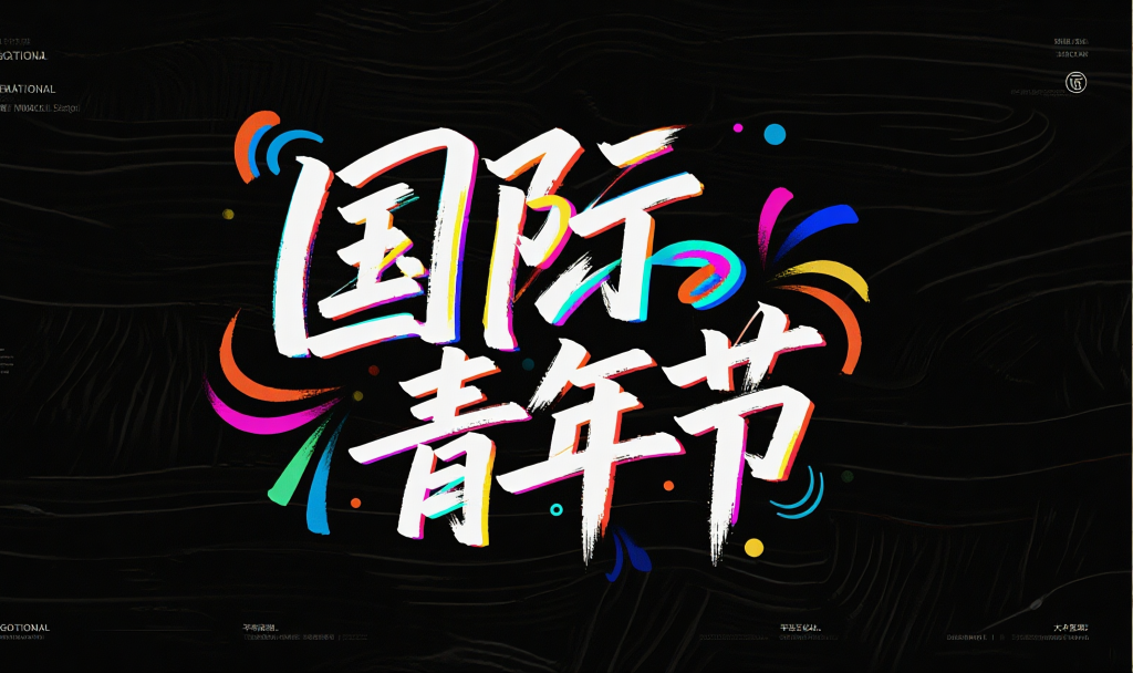 国际青年节主题字体设计