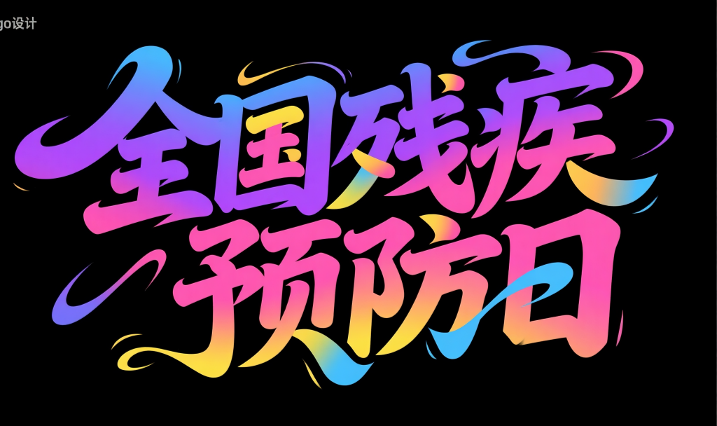 创意全国残疾预防日字体设计