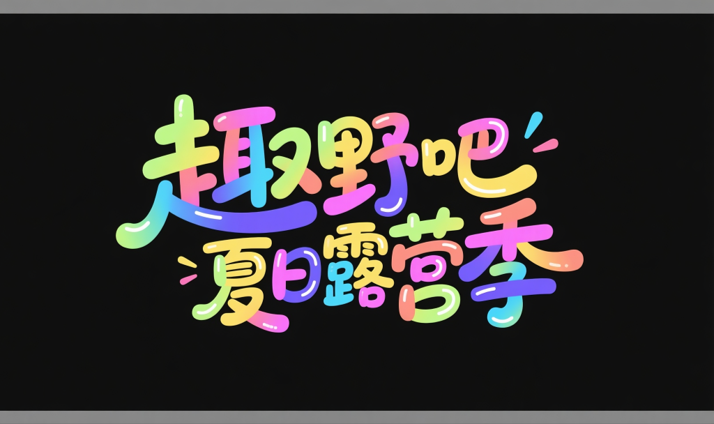 夏日露营季字体设计元素