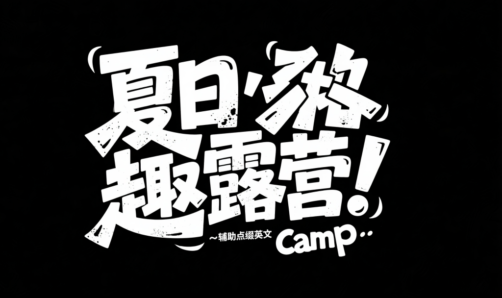 夏日趣露营字体设计元素