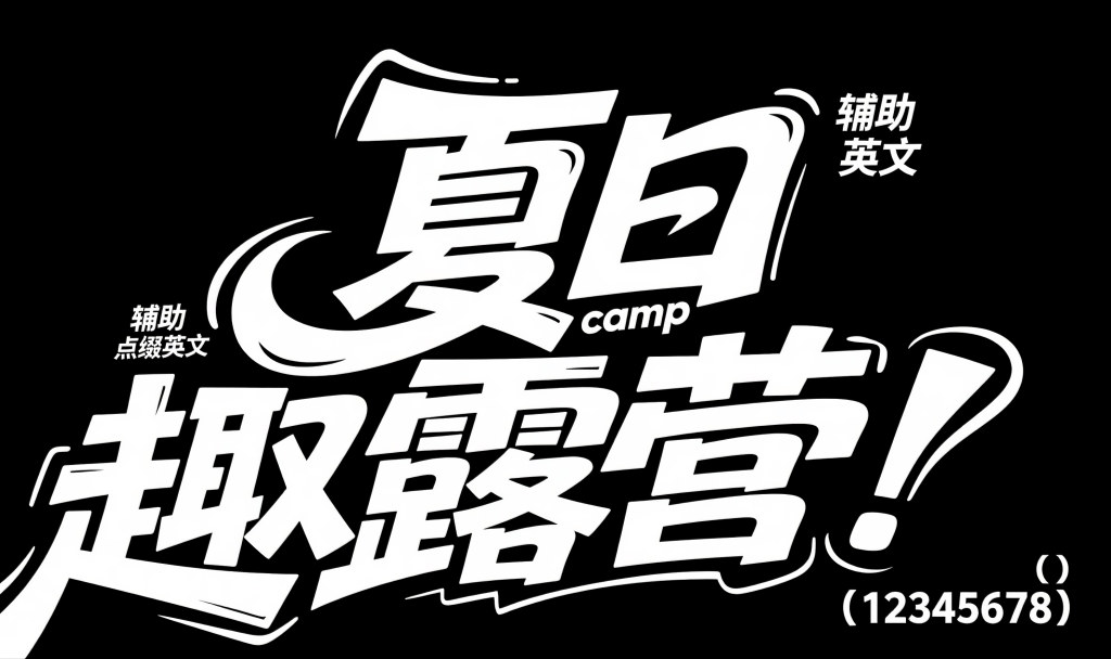 夏日趣露营字体设计元素