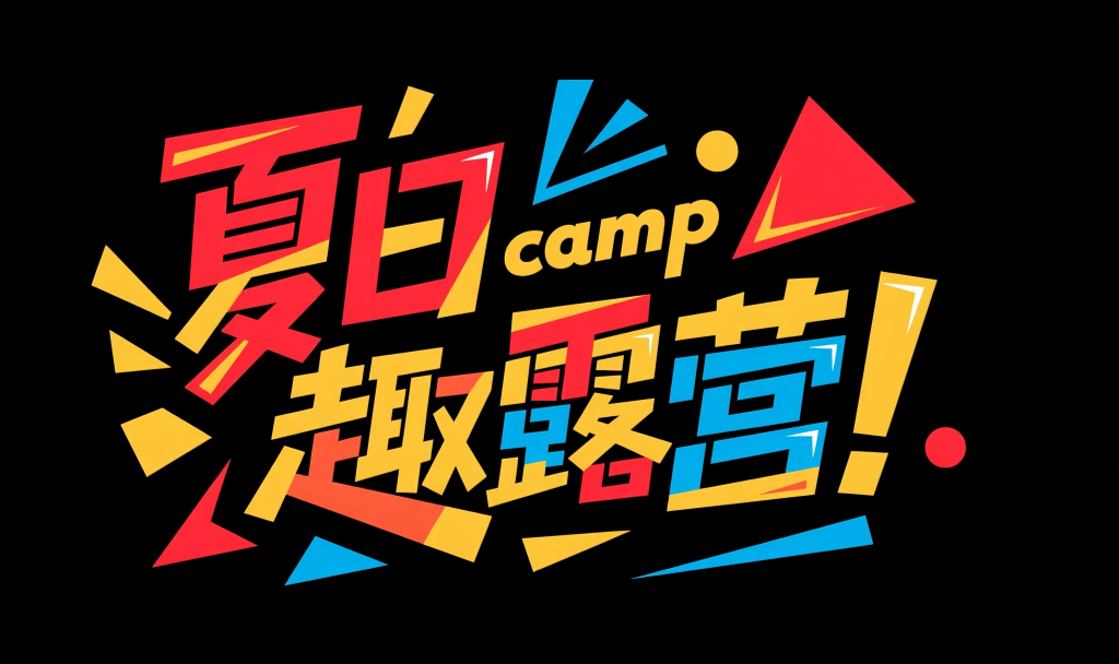 夏日趣露营艺术字字体设计元素