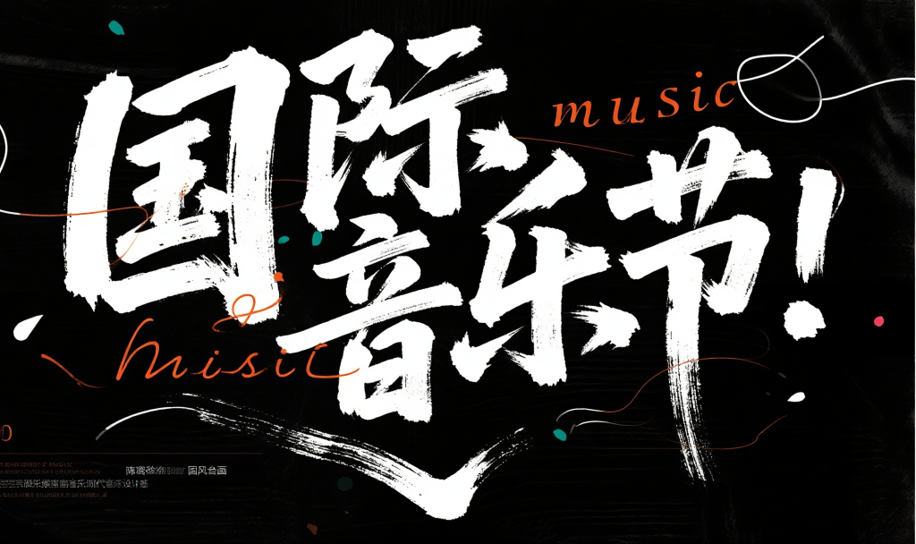 国际音乐节书法字体设计元素