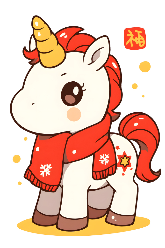 马年插画Q版小马
