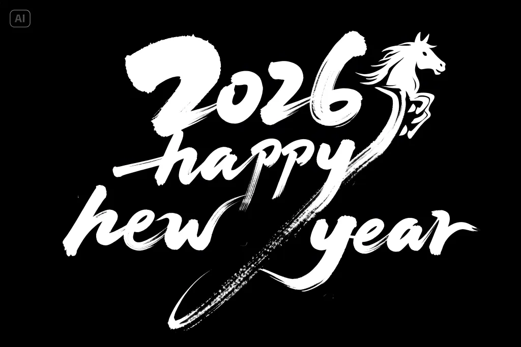 2026新年快乐英文字体设计
