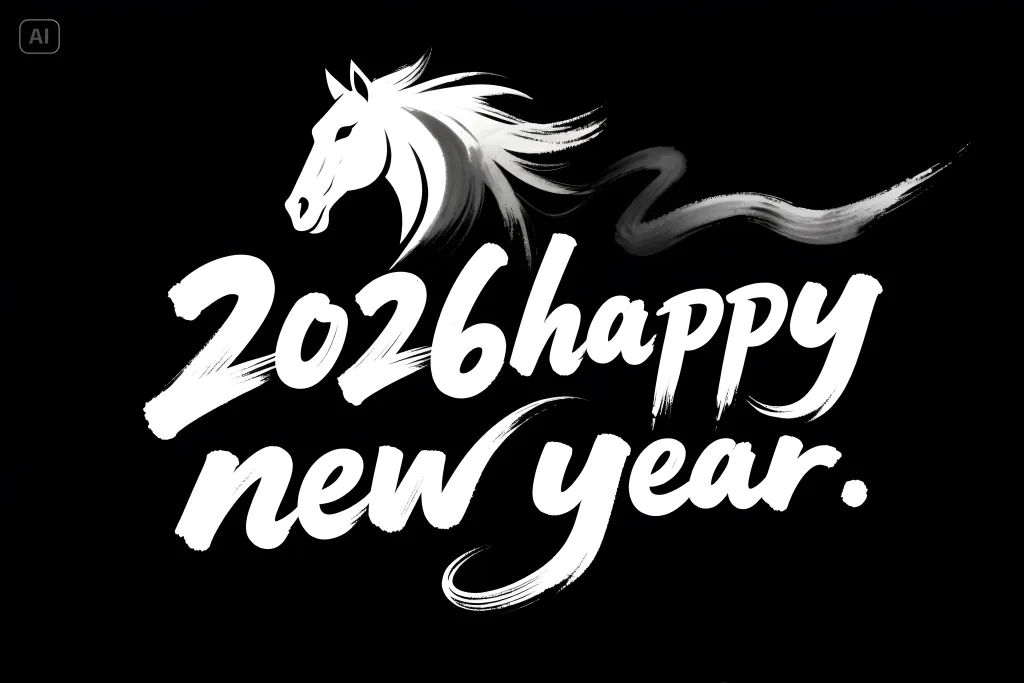 2026新年快乐英文字体设计