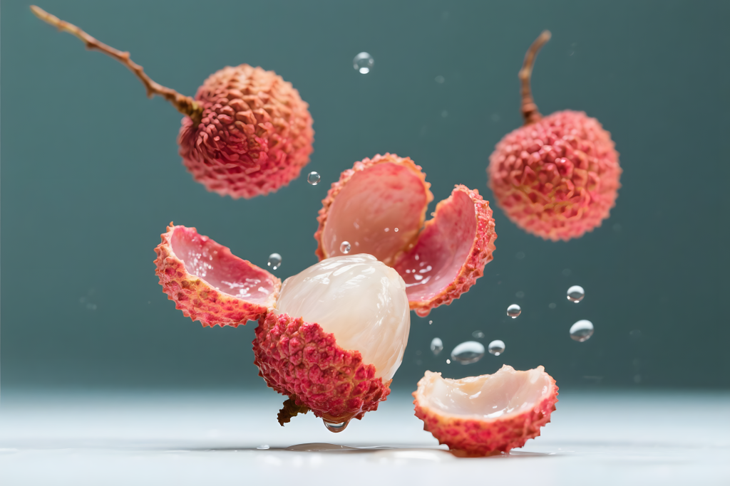 糯米糍荔枝水果摄影图