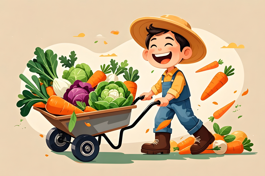蔬菜采摘期插画设计元素