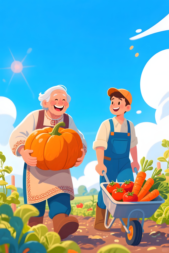 秋季蔬菜丰收插画设计元素