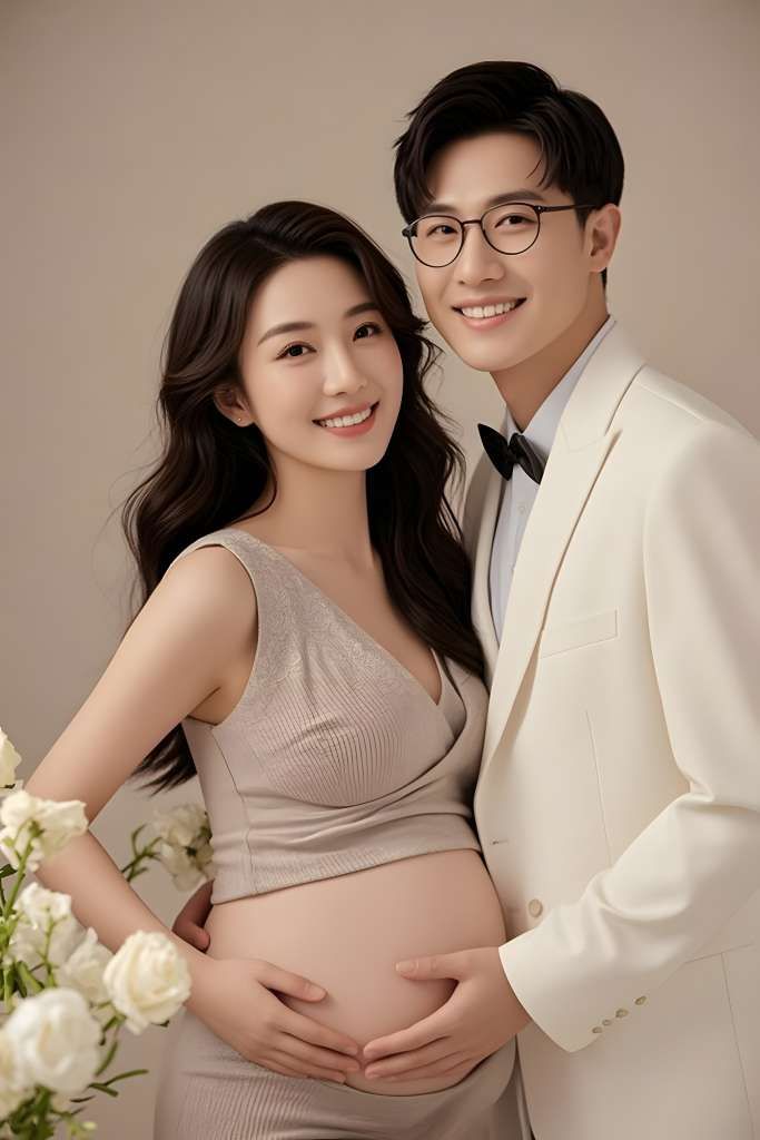健康孕妈妈人像摄影图
