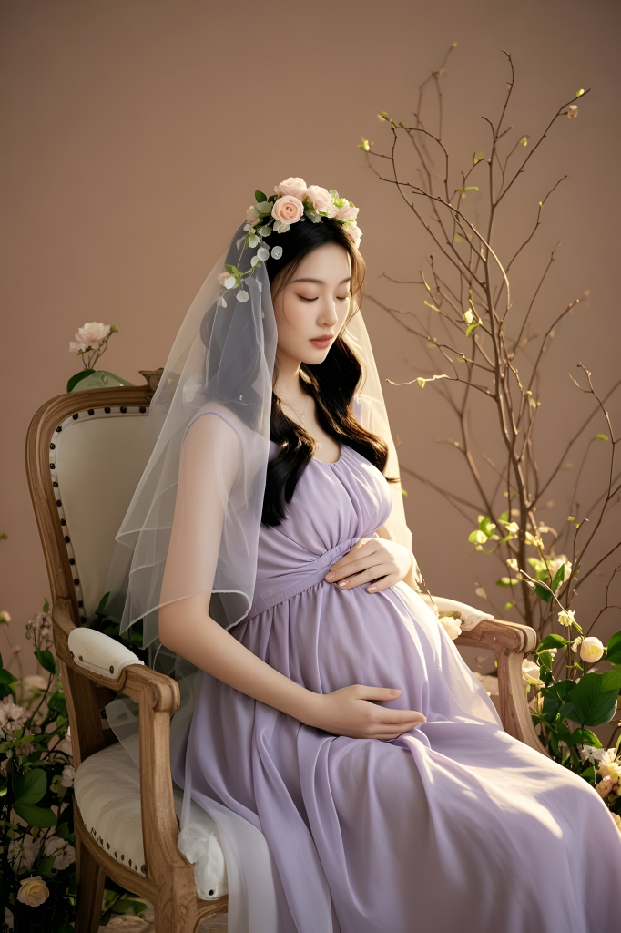 幸福孕妇孕妈妈艺术照人像写真摄影图