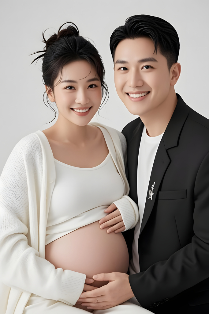 幸福夫妻孕妈妈艺术照人像摄影图