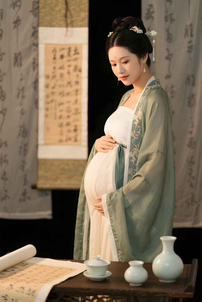 古风汉服幸福母婴孕妇人像摄影