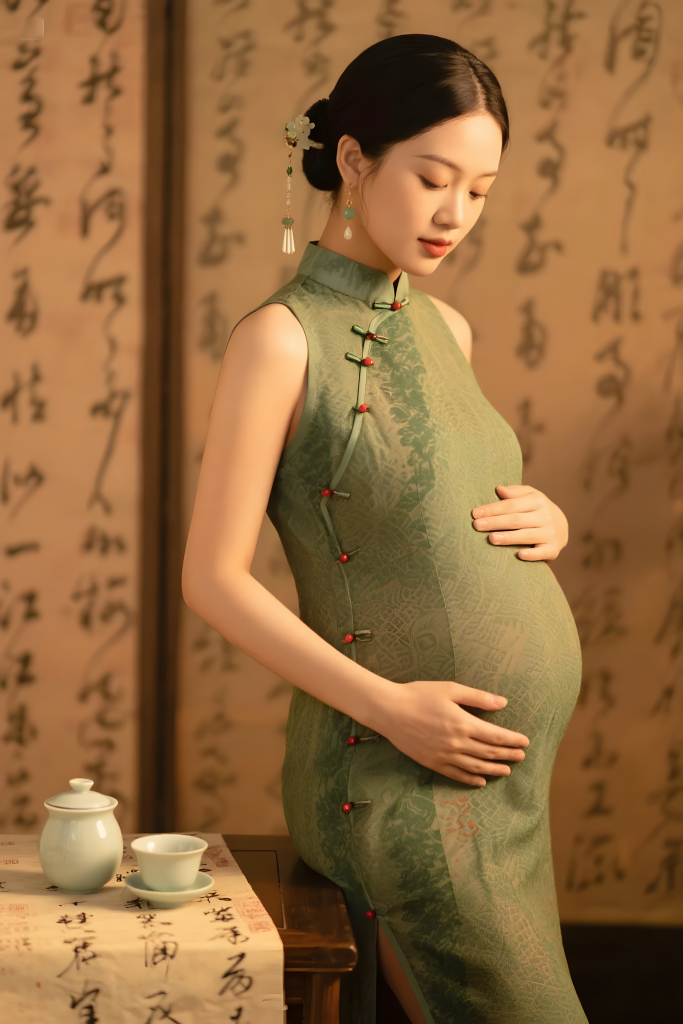 旗袍孕妇写真人像摄影