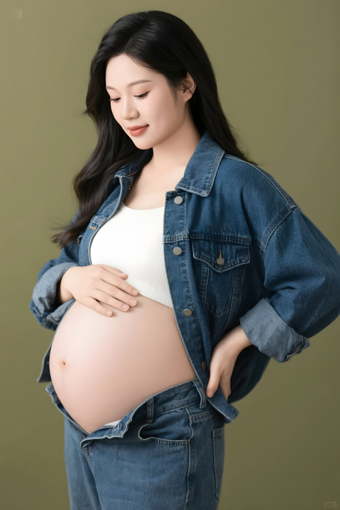 牛仔服孕妇生活照人像摄影