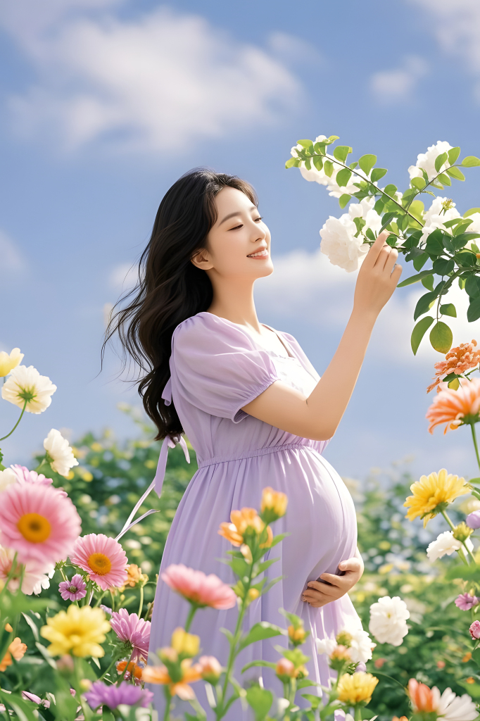 春季小清新母婴健康孕妇人像摄影