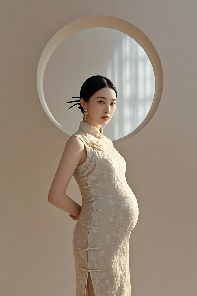 旗袍孕妇照样片人像摄影