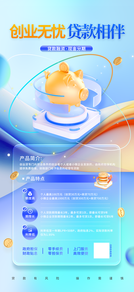金融理财投资产品基金贷款养老办卡银行海报