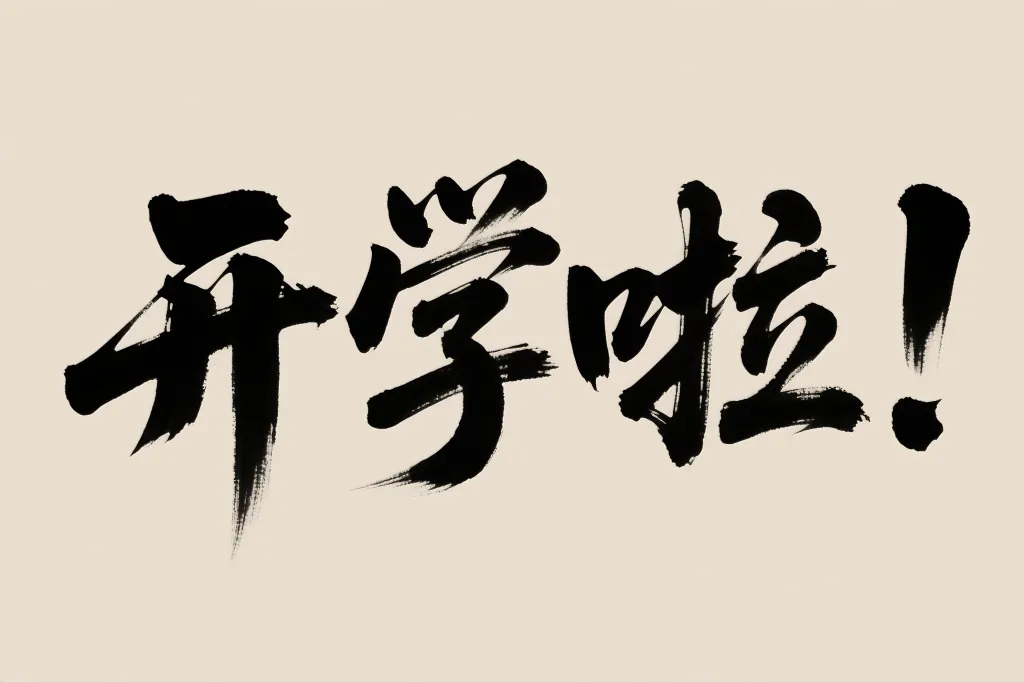 开学啦主题艺术字