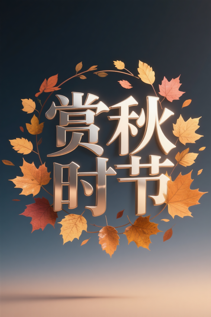 赏秋时节广告艺术字