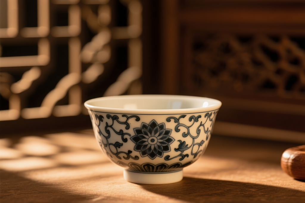 中式古典瓷器青花瓷陶瓷餐具碗瓷碗摄影图