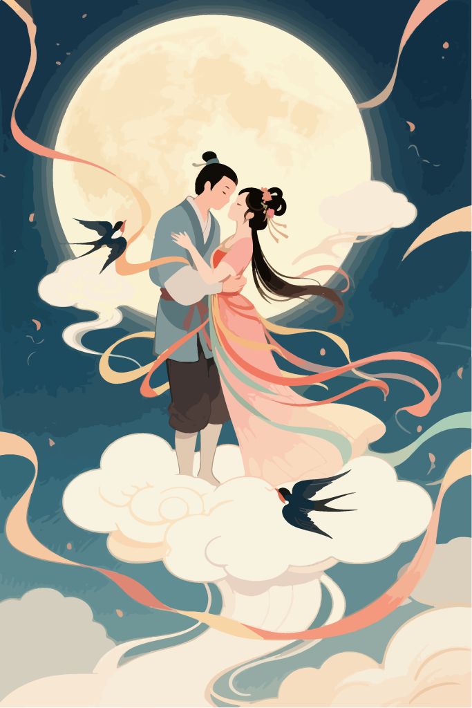 牛郎织女节日插画