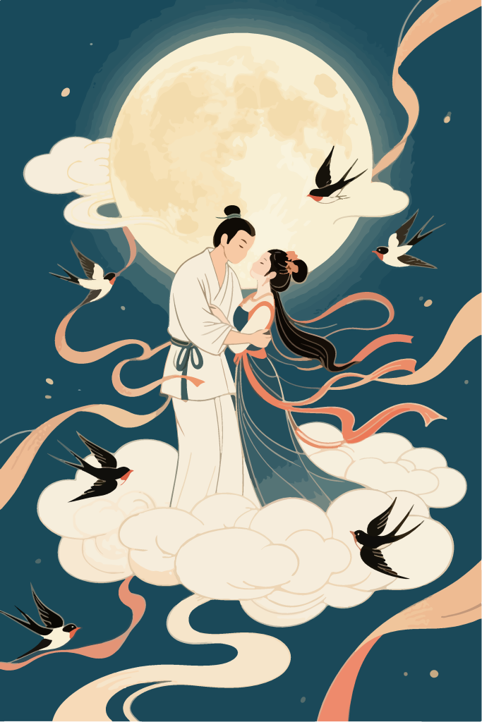 牛郎织女节日插画