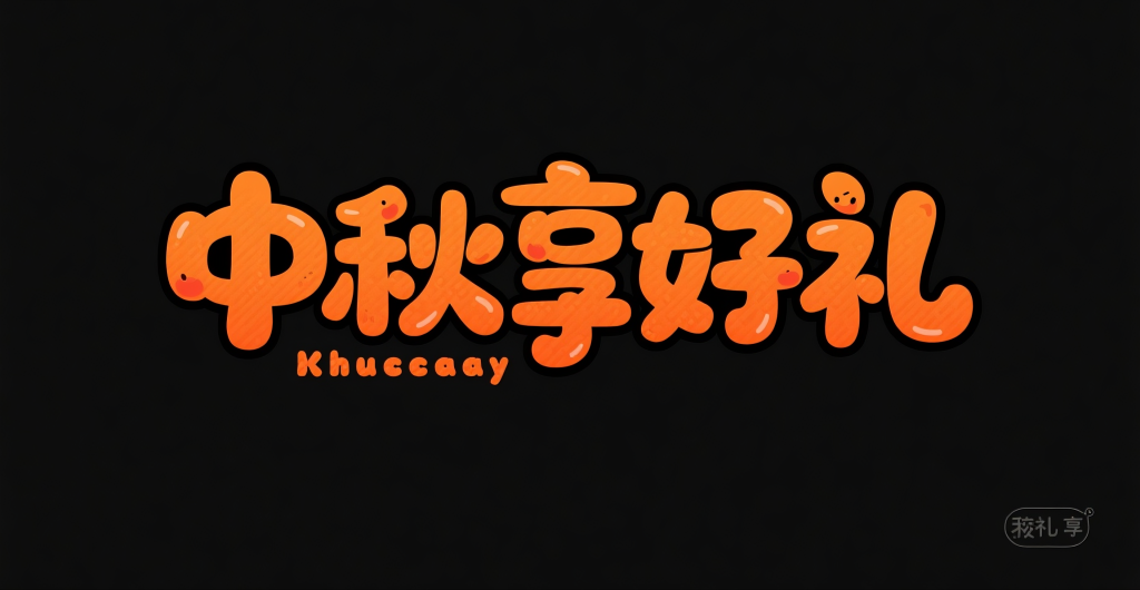 中秋享好礼中秋节字体设计